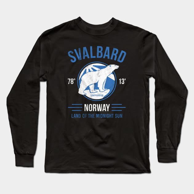 Svalbard Polar Bear under the Midnight Sun - Norway Long Sleeve T-Shirt by IncognitoMode